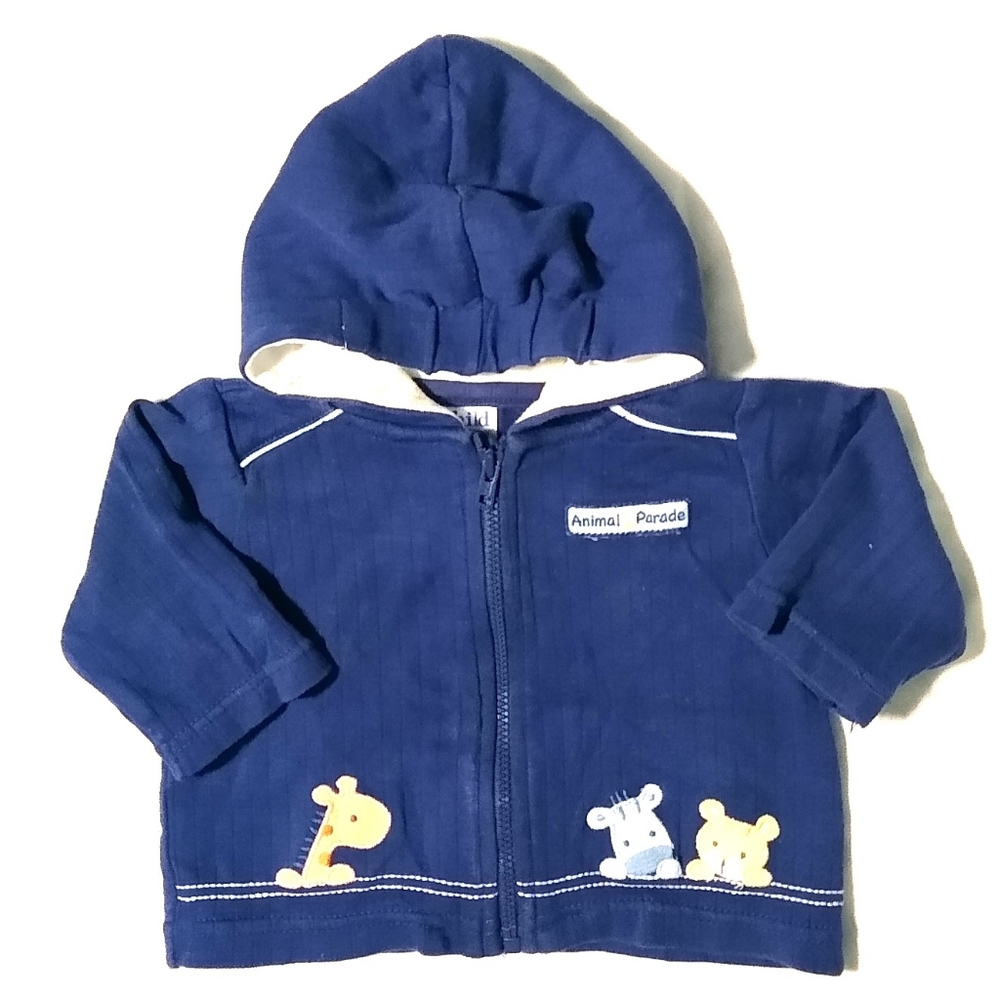 Carter's Animal Parade Hooded Zip-Up Jacket 0-3M